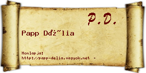 Papp Délia névjegykártya